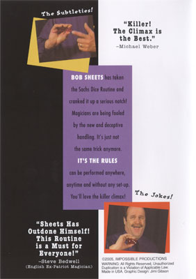 It&#039;s The Rules ( DICE ROUTINE ) by Bob Sheets - DVD
