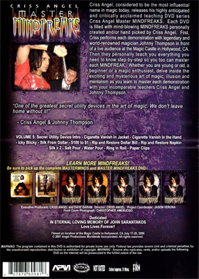 Mindfreaks (With Props) by Criss Angel - Volume 5 - DVD