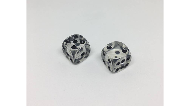 Dice Without Two CLEAR CRYSTAL (2 Dice Set)  by Nahuel Olivera Magic and Aton Games - Trick