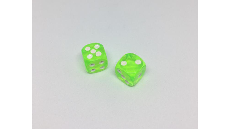 Dice Without Two CLEAR GREEN (2 Dice Set) by Nahuel Olivera Magic and Aton Games - Trick
