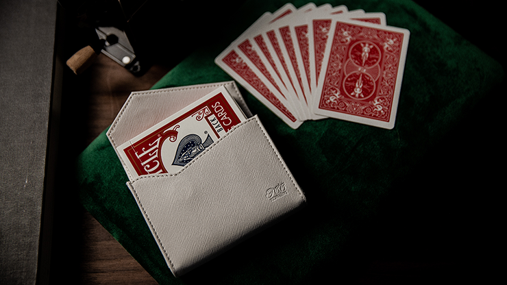 Luxury Leather Playing Card Carrier (White) by TCC - Trick