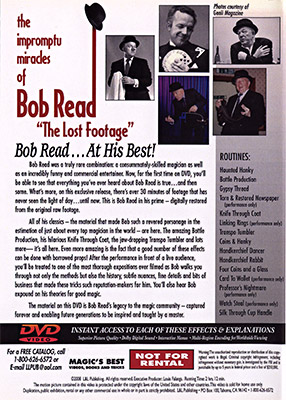 The Impromptu Miracles of Bob Read  inchThe Lost Footage inch by L &amp; L Publishing - DVD