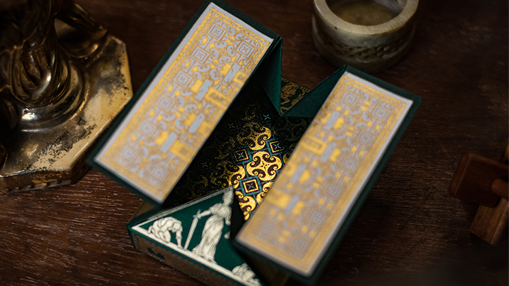 Gilded Limited Edition 2020 National Playing Card Deck Pandora&#039;s Box (Green &amp; Gold) (Disease) by Seasons Playing Card