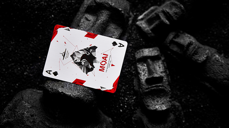 Moai Red Edition Playing Cards by BocopoMoai Red Edition Playing Cards by Bocopo