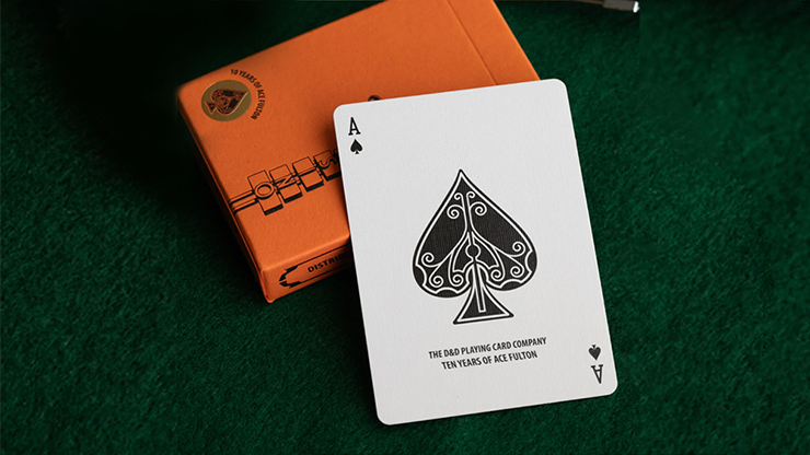 ACE FULTON&#039;S 10 YEAR ANNIVERSARY SUNSET ORANGE PLAYING CARDS