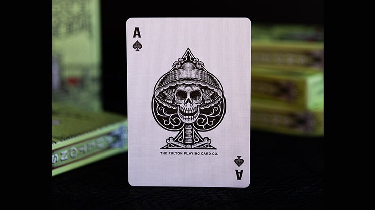 FULTON&#039;S Day Of The Dead Green Edition Playing Cards